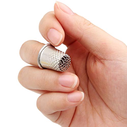 50Pcs Sewing Thimble Silver Metal Sewing Quilting Thimbles 17mm Sewing Finger Protector Thimbles for Sewing, DIY Sewing Tools Sewing Quilting Craft Accessories by AConnet - Thumbnail 6
