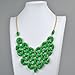 JANE STONE Tessellate Net Fashion Statement Beaded Jewelry Bib Necklace for Women (Green)