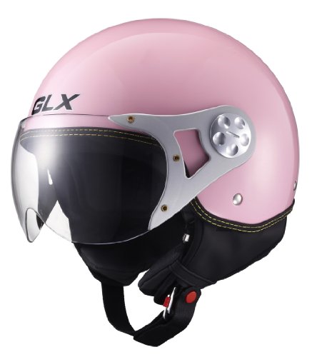 GLX Copter Style Open Face Motorcycle Helmet (Pink, X-Small)