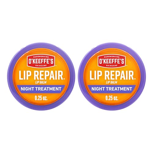 O'Keeffe's Lip Repair Night Treatment Balm, 0.25 oz Jar, 2-Pack