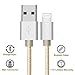 ONSON Lightning Cable,3Pack 3FT 6FT 10FT Nylon Braided Charging Cable iPhone Cord,Charger and Sync for iPhone 7/7 Plus,6/6S/6 Plus/6S Plus,5/5S/5C/SE,iPad,iPod Nano 7,iPod Touch (Gold+Silver)