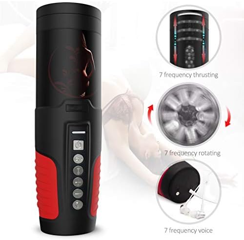 Hands-Free Automatic Masturabation Toys Pocket Pussey 2 in 1- Rotating,Interaction 7 Vibrations S(exy Toys for Mens with Adjustable Suction Cup Six Toys for Men Suckìng T-Shirt