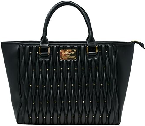 bebe Diamanda Studded Quilt Zipper Tote