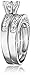 Amazon Collection Platinum-Plated 925 Sterling Silver and AAA Cubic Zirconia Bridal Set