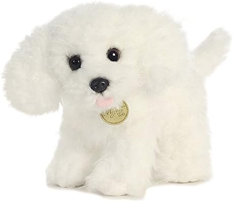 Stuffed Plush Dog Toy - Stuffed Plush Animal 10 Inch White Bichon Frise Poppy Suitable For Babies and Children - Perfect Birthday Gifts - Toy Doll for Kids and Toddlers