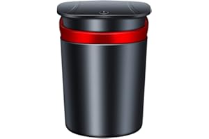 TOTMOX Car Ashtray, Easy Clean Up Detachable Stainless Car Ashtray with Lid Blue Led Light for Most Car Cup Holder