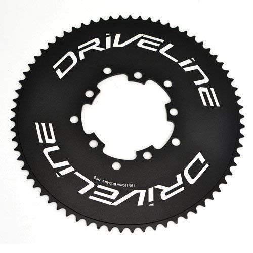 Driveline 69T AL7075 Road Bike Bicycle TT Chainring 69T, BCD 110/130mm, Black , ST1408