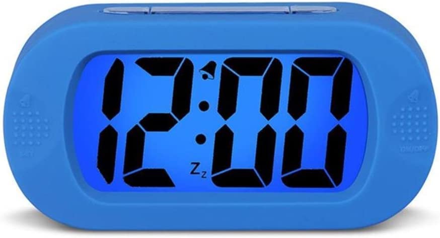 YWYHHM Digital Alarm Clock, Bedside Large LCD Display Clocks With Backlit Snooze Smart Brightness Sensor, Clock , Travel for Bedroom Home Office (Blue), 5.5*2.8*2Inches, (2018DZL0023)