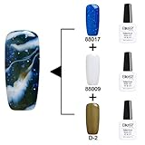 Elite99 Soak Off Changeable UV LED Gel Polish Nail Art 3PCS Multi Color Kit 10ml 88048 + The White Color Gel ( 88009 ) + Base Color Gel ( D-2 )