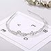 Oriamour Flower Design Rhinestone Crystal Wedding Headband Bridal Headpieces Simple Design Bridal Headband (Silver)