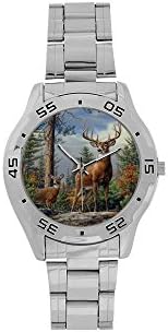 Popular Cool Deer Animals Art Men's Stainless Steel Analog Watch