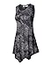 Lock and Love LL WT1065 Womens Sleeveless Tie-Dye Tunic Tank Top XXXL Black