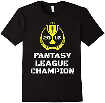 Mens 2016 Fantasy Football League Champion Trophy T-Shirt XL Black