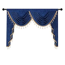 ELKCA Thick Chenille Window Curtains Valance for