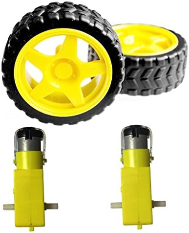 Mixse Smart Car Tire with DC Motor for Arduino R3/LPC/AVR/ARM DIY Robot Smart Car-2 Pcs