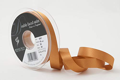 Berisfords 3501 Satinband 15 mm Old Gold 20 10,5 x 10,5 x 3 cm Double Face Poly Satinband, Old Gold