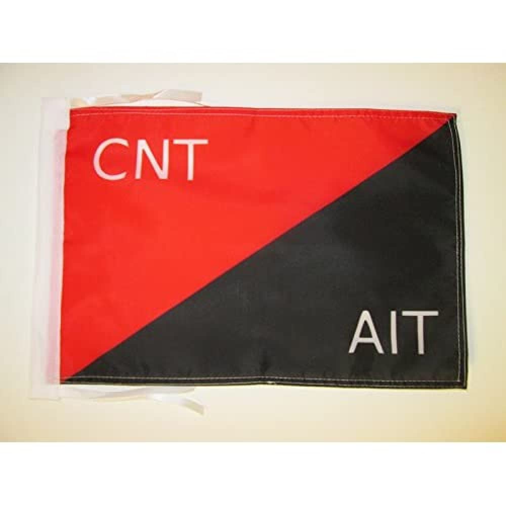 AZ FLAG - Milicia confederal in Spain Flag - 18'' x 12'' - 100% Polyester CNT-FAI Small Banner with Two Cords - Fade Resistant - Vivid Colors - 18x12 in - 45x30 Cm — image 1