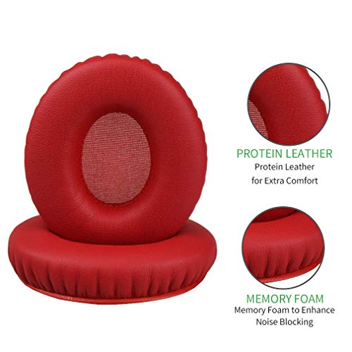Earpad for Beats by Dr. Dre Solo HD On-Ear Headphone, Replacement Ear Pad/Ear Cushion/Ear Cups/Ear Cover/Earpads Repair Parts for Monster Beats by Dr.Dre Solo HD Headset,Red - Thumbnail 4