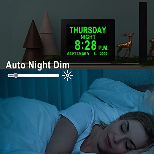 Véfaîî Newest 19 Alarms Day Clock, Custom Reminders and Remote Control