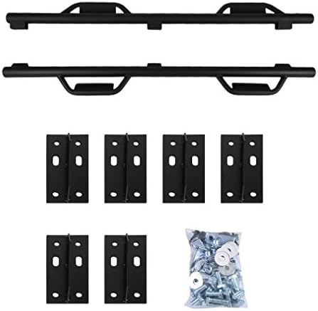CATUO Left Right Running Boards with Screw Set | 09-18 Fit Dodge Ram 1500/2500/3500 Crew Cab Black Steps Nurf Bars Side Rails -Stainless Steel Auto Parts -216 x 21.5 x 8cm