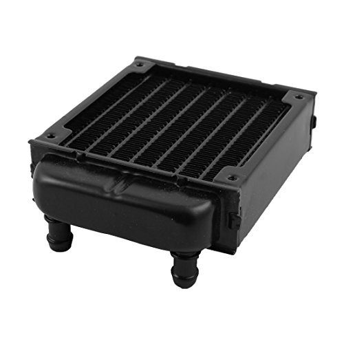 uxcell Aluminum Computer CPU 8 Pipes Water Cooling Heat Exchanger Radiator 80mm Black