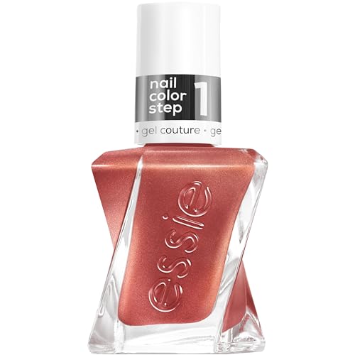 essie gel couture long-lasting nail polish, vegan, be dazzled, rose, multi-face…