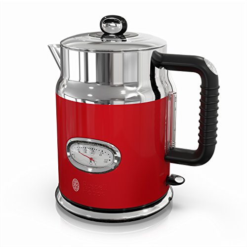 Russell Hobbs Retro Style 1.7L Electric Kettle, Red & Stainless Steel