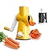 Rotary Cheese Grater Round Mandolin Drum Slicer Vegetable Shredder Cutter Nut Chopper with 3 Interchangeable Shape Stainless Steel Drums