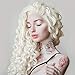 IMSTYLE Platinum Blonde Lace Front Wigs Long Loose Curl Daenerys Wig for Women Cosplay High Density Bounce Fluffy Hair Khaleesi Wig (613 Blonde)