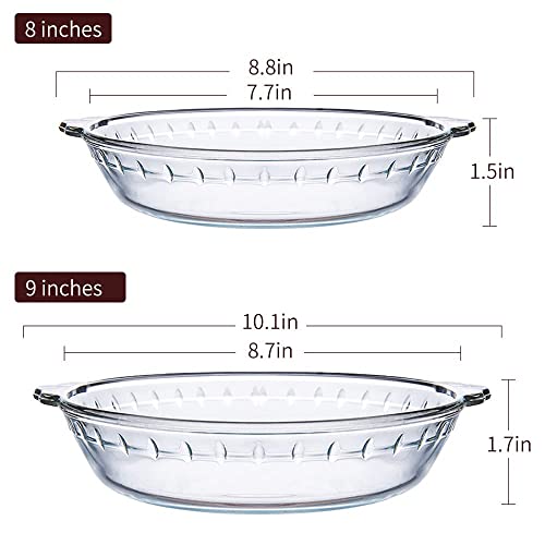 Jatesen 2 Pack Deep Dish Pie Plate, PI 3.14 decoration on the bottom, a