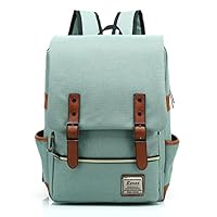 Kenox Vintage Laptop Backpack College Backpack School Bag Fits 15-inch Laptop (Green1)