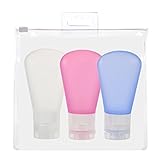 Leak Proof Travel Toiletry Bottles Showpin Silicone Travel Bottles with Bag TSA Approved BPA Free Protable Squeezable Refillable Travel Containers Mini Shampoo Bottles for Liquids/Cosmetic,3oz