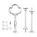 Sumnacon 3-Tier Vintage Plates Stand Holder，Silver Stainless Steel Porcelain Cake Stand/ Cupcake Stand/ Dessert Stand/ Tea Party Pastry Serving Plate Centre Handle for Wedding Home Party Buffet (1)