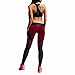 FITTOO Women's Heart Shape Yoga Pants Sport Pants Workout Leggings Sexy High Waist Trousers-Red(S)