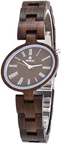 iPerry Womens Wooden Watchs Japan Quartz Movement Wrist Watches Casual Watch(Walnut Wood)
