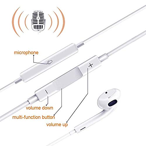 2 Pack Earphones Headphones 3.5mm Earbuds with Mic,Android Earphone Noise Isolating with Volume Control