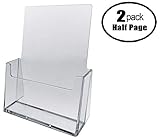 T'z Tagz Brand 6" Wide Half Page Acrylic Literature Brochure Holder 2 Pack