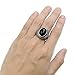 Retro Black Onyx Rings for Men Women, Oval Black Stone Ring Stainless Steel Vintage Mens Jewelry, Size 8-15