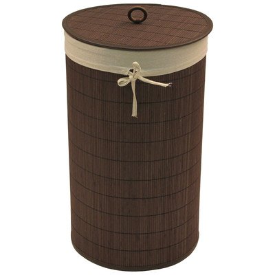 Redmon Round Bamboo Hamper with Ecru Liner