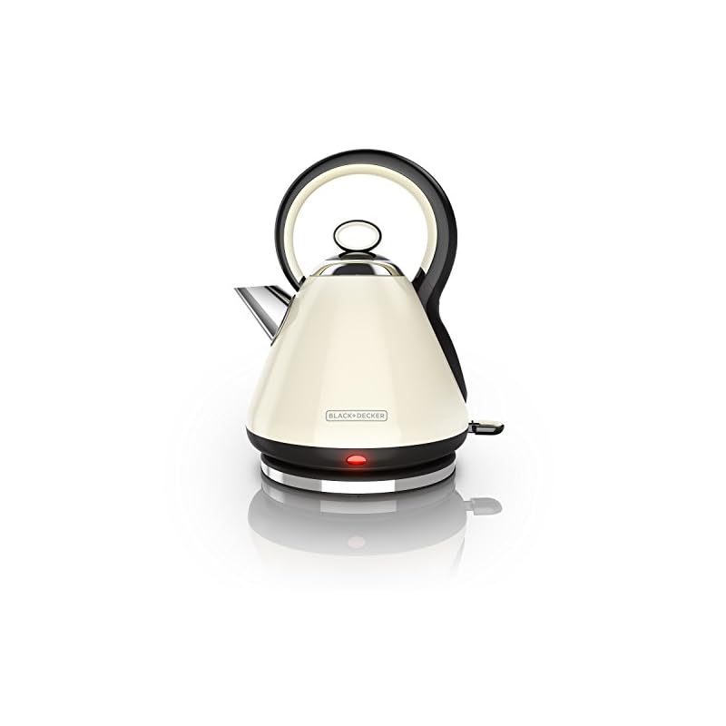 BLACK+DECKER Kettle, Dome Style Heritage Design, Stainless Steel, Cream