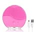 Facial Cleansing Brush, Gentle Exfoliating and Sonic Face Brushes, Electric Cleanser Brush Silicone for Deep Cleaning, Removing Blackhead and Massage(Pink)