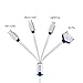 Vastar 2 Packs 4-in-1 USB Charging Cable Adapter, 3.3 Feet and 1 Feet Multiple Charging Cable Connector with Micro USB/Mini USB Ports for iPhone 6,5,4 and iPad 4,3,2,Air,Galaxy S4,S5,Nexus 5 and More