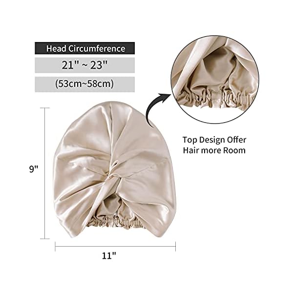 ZIMASILK 22 Momme 100% Mulberry Silk Sleep Cap for Women Hair Care,Natural Silk Hair Wrap for Sleeeping, Silk Bonnet…