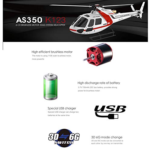 E-Qianw RC-Hubschrauber, 6 CH-Fernbedienung Hubschrauber Mit Aufhängungsgerät Und Höhenhalterung Für Erwachsene/Kinder… – Bild 5