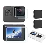 Kupton Screen Protector for GoPro Hero 7 (Black Only)/ 6/5/ 2018, Upgraded Tempered Glass Screen Protector Film+Tempered Glass Lens Film+Lens Cover Accessories for Go Pro Hero7 Hero6 Hero5-2 Packs