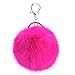niceEshop(TM) Novelty Rabbit Fur Ball Charm Key Chain for Car Key Ring or Bag (Roseo)