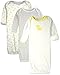 Maybe Baby Kids Infant Boys' and Girls' 3 Pack Set Cotton Baby Gown w/Mitten Cuffs, 0-6 Months, Duck…
