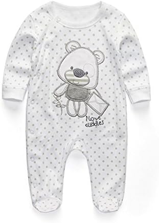 Movclod Baby Boy's and Girl's 100% Cotton Snap-Up Sleep &amp; Play