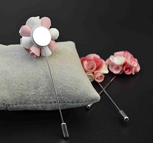 Lind Kitchen 20pcs Round Tray Brooch Pin Stick 15x76mm Stainless Steel DIY Handmade Dress Costume Jewelry Making Accessories Safety Brooch Lapel Pins (Silver) - Thumbnail 4