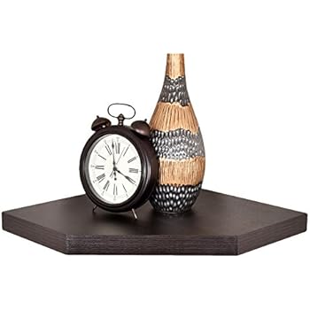 WELLAND 17 Inch Big Size Phoenix Corner Shelf Wall Mount Shelf for DVD Players/Cable Boxes/Games Consoles/TV Accessories, Espresso